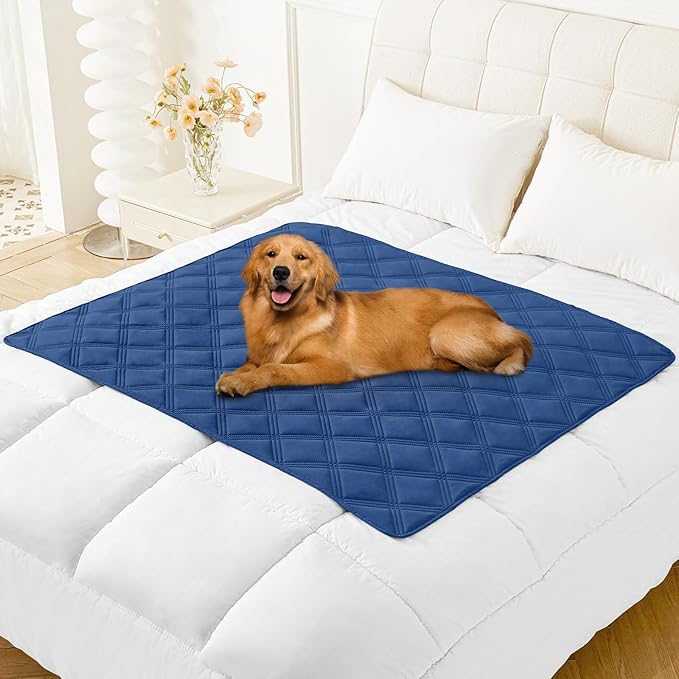 Smiry Waterproof Dog Bed Cover, Reversible Pet Blanket for Sofa Couch | Soft Washable Dog Blanket, Leakproof Couch Cover for Dogs Cats & Furniture Protection, 40x50, Navy/Navy by Smiry
