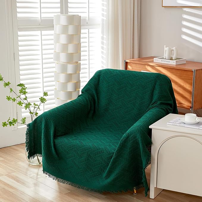 AIVIA Slipper Chair Table Cover Sheet, Reversible Tablecloth Throw Cushion Covers for Single Seat Recliner Armchair Ottomans Spread Furniture Decorations Protector Slipcover Blackish Green - Image 3