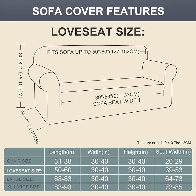 Stretch loveseat Covers Washable Sofa Slipcover, Olive Green | 1 Piece Couch Covers for Sofa Furniture Protector with Non Skid Foam and Elastic Bottom for Kids, Dogs - Image 5