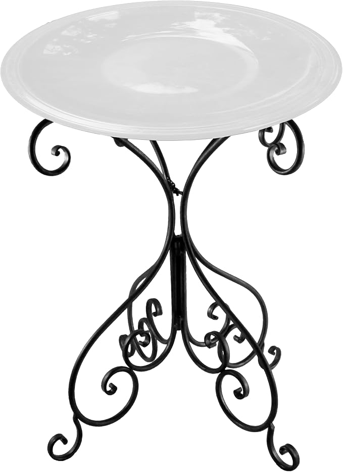 Metal Bird Bath Stand Only - 25" Tall Black Birdbath Bowl Holder, Foldable Steel Holders for Birdbaths for Outdoors - Image 3
