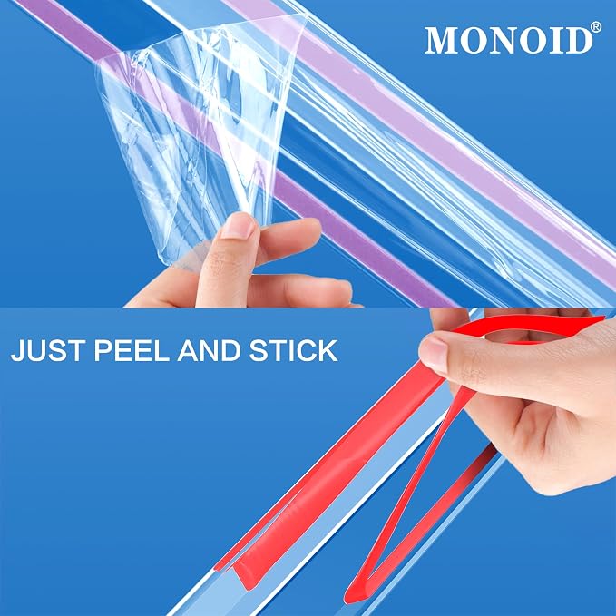 12PCS Clear Self-Adhesive Night Stand Corner Protectors，Corner Guards & Edge Protector for Wall Door Frame Cabinet Baseboard & Door, Table, Stair (16" X 1.18") - Image 7