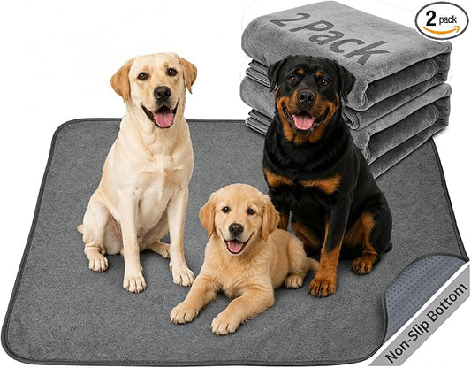 Washable Dog Pee Pads 36x72 2Pack Reusable Whelping Pads, Absorb Dog Mats Non-Slip Puppy Training Pads for Whelping, Potty, Training, Playpen, Crate by PICKFORLIFE