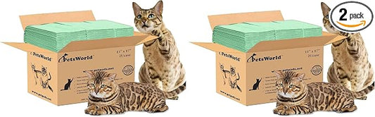 PetsWorld Universal Fit Multi-Cat Pad Refills for Litter Box, Fresh Scented, Ultra-Absorbent, Odor Control, Pack of 50 by PETSWORLDsupplyforpets