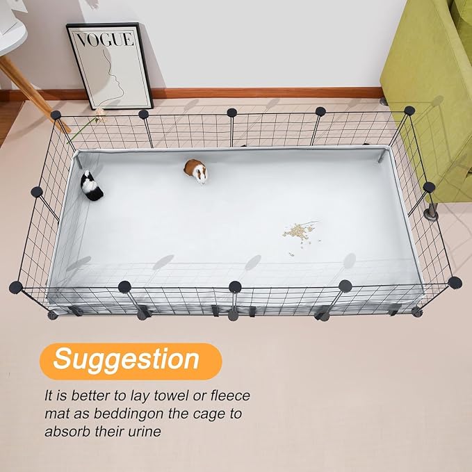 DZWLKJ Guinea Pig Cage Liner Tarp Bottom Waterproof and Washable Base Also for Rabbits, Bunny, Chinchesillas, Hedgehog, Ferrets and Other Small Animals(28x28 inches) - Image 3