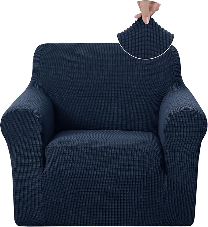 U-NICE HOME Stretch Recliner Chair Cover Armchair Slipcover, Navy | Furniture Protector, 1-Piece Chair cover, Washable, Pet friendly, Polyester Spandex Jacquard fabric by U-NICEHOME