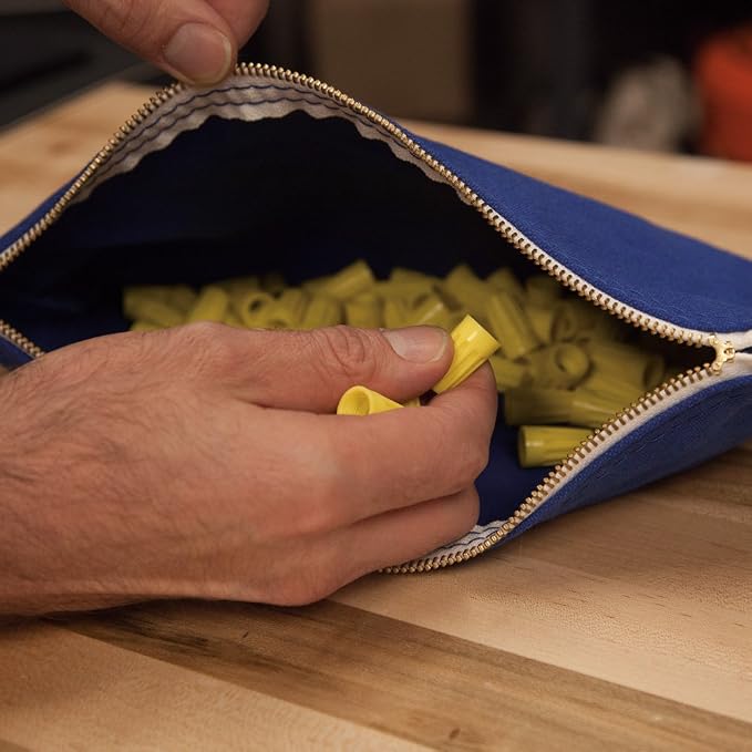 Klein Tools 5140 Canvas Zipper Bag, Tool Pouch, Bank Deposit Utility Bag, 12.5 x 7-Inch, Olive/Orange/Blue/Yellow 4-Pack - Image 6
