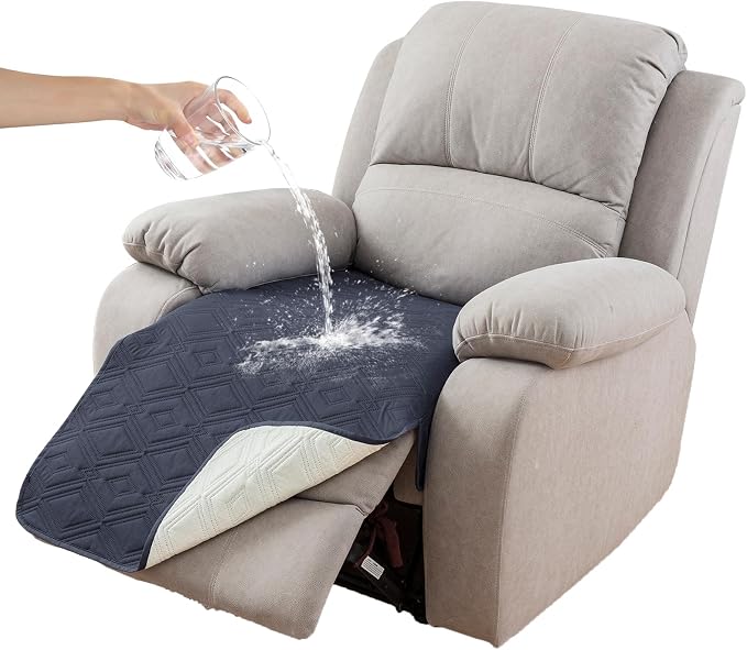 Genina 100% Waterproof Recliner Chair Covers, Anti-Slip Recliner Cover Dog Chair Cover Furniture Protector, Chair Sofa Slipcover for Pets Dogs, 1 Piece (Navy Blue, Recliner) by Genina