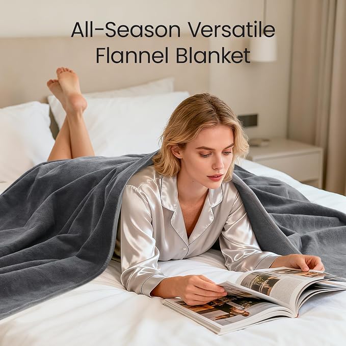 LOOBANI Waterproof Blanket for Twin Bed, Reversible Leakproof Throw 60"x80" | Waterproof Dog Blanket for Pet Accidents, Soft Flannel & Coral Fleece Bed Throw, Stain-Resistant Furniture Protector, Grey - Image 7