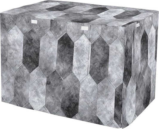 Dog Crate Cover Kennel Cover for Dog Cages Breathable for Wire Cage Indoor Outdoor Gray Diamond Marble Texture Pattern by QwThum