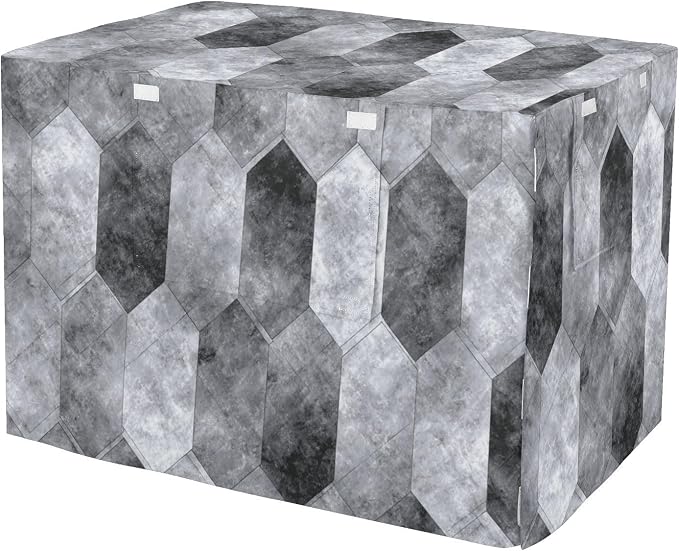 Dog Crate Cover Kennel Cover for Dog Cages Breathable for Wire Cage Indoor Outdoor Gray Diamond Marble Texture Pattern by QwThum