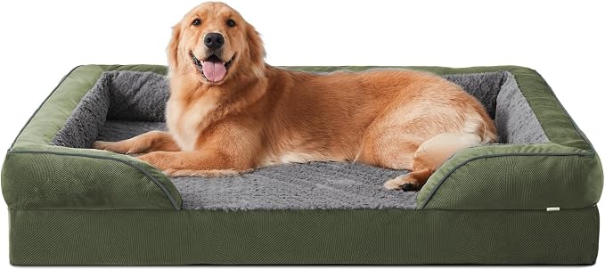 INVENHO Orthopedic Dog Beds Large Sized, XL Egg-Crate Foam Dog Couch with Washable Removable Cover, Waterproof Lining and Nonskid Bottom by INVENHO