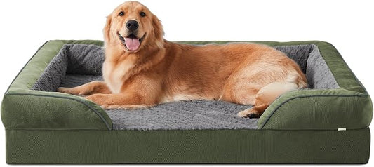 INVENHO Orthopedic Dog Beds Large Sized, XL Egg-Crate Foam Dog Couch with Washable Removable Cover, Waterproof Lining and Nonskid Bottom by INVENHO