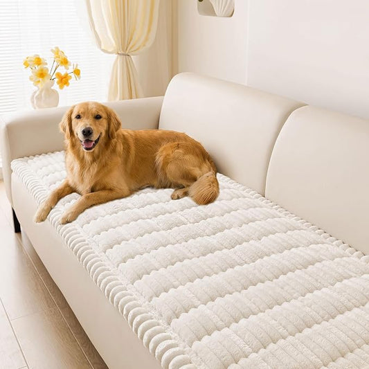 hyha Couch Cover for Dogs, Washable Non Slip Plush Flannel Sofa Protector | Thick Flannel, Silicone Anti-Slip Backing, Pet Hair & Scratch Protection, Fits Sofa & Loveseat (27.6" x 47") by hyha