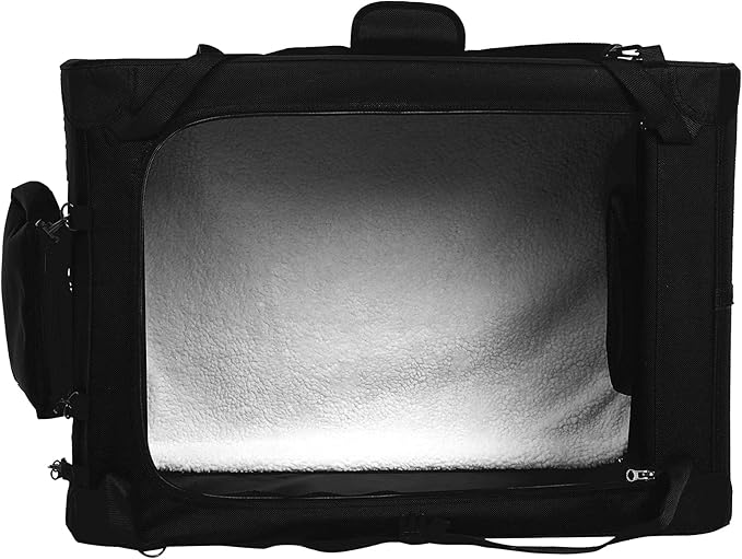 Amazon Basics Portable Soft Pet Dog Crate Carrier Kennel with Mesh Windows, Foldable, 30 x 21 x 21 inches, Black