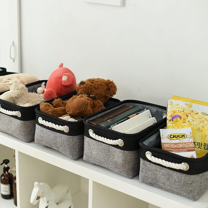 Fabric Storage Cubes - Closet Storage Bins Storage Baskets for Organizing with Handles Organization and Storage 11.8 (L) x 7.8 (W) x 5.2 (H) inches - Image 4