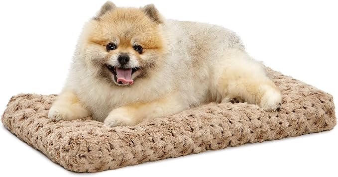 MidWest Homes for Pets XS QuietTime Deluxe Mocha Ombré Swirl Plush Pet Bed, Machine Washable, Non-Skid Bottom, Soft Crate Mat for 22-inch Crates by MidWestHomesForPets