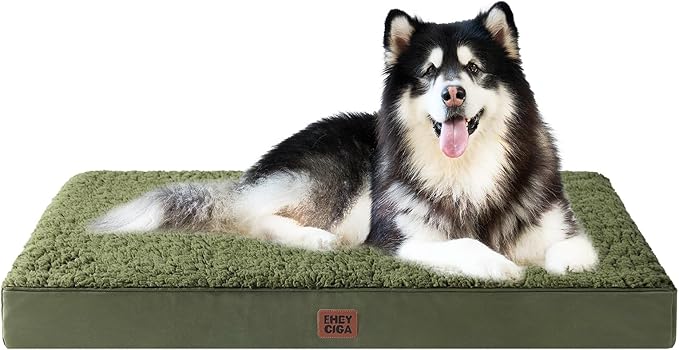 EHEYCIGA Orthopedic Dog Bed Extra Large with Removable Washable Cover, 50IN | Egg Crate Foam Support, Durable Oxford fabric, Non-Slip Bottom, Machine Washable, Soft Waterproof Plush Pet Bed Mat For Crate by EHEYCIGA