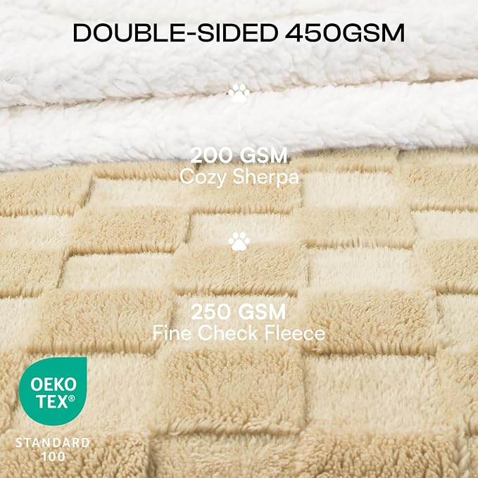 Luciphia Waterproof Dog Blanket, Reversible Fleece & Sherpa, Couch Cover | Soft plush fluffy, washable, puppy, cat, dog bed, crate, car seat, sofa, throw, furniture protector,Yellow,Medium(57" x 40") - Image 2