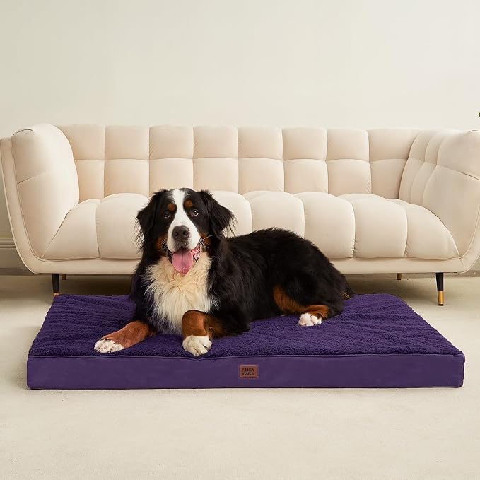 EHEYCIGA Orthopedic Dog Bed Extra Large with Removable Washable Cover, 50IN | Egg Crate Foam Support, Durable Oxford fabric, Non-Slip Bottom, Machine Washable, Soft Waterproof Plush Pet Bed Mat For Crate - Image 9