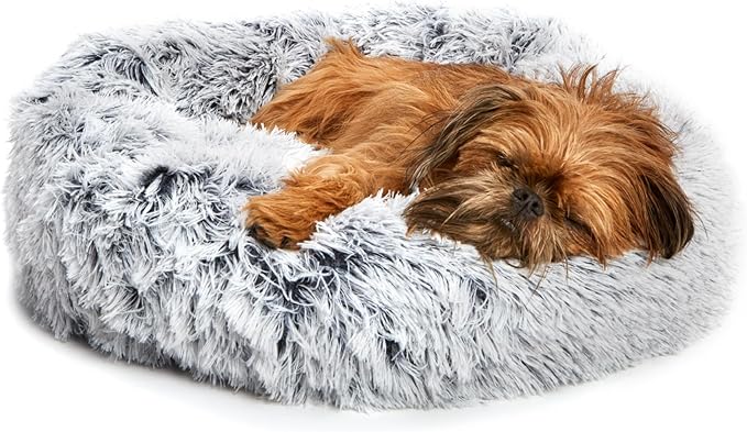 Barkbox Dog Bed, 2-in-1 Memory Foam Donut Cuddler Dog and Cat Bed, Calming Orthopedic Joint Relief Fur Crate Lounger for Pets, Machine Washable + Removable Cover, Waterproof Lining, Includes Toy | Calming Orthopedic Joint Relief Furry Crate Lounger for... by BARK