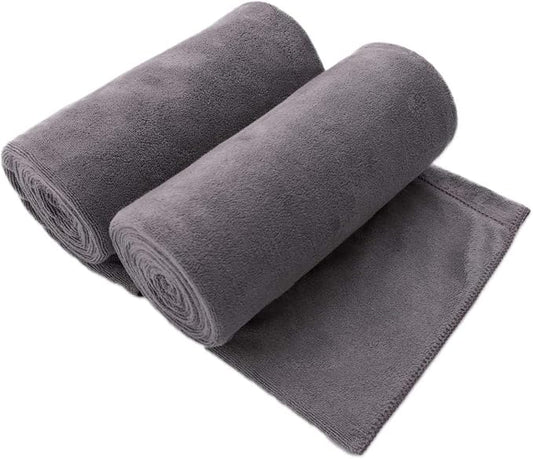 JML Bath Sheet Towels Set of 2, 40" x 80", Grey | Hanging Loop, Oversized, Soft Super Absorbent Fast Drying, Perfect for Shower, Sauna, Gym, Beach, Sport, Fitness, Yoga by JML