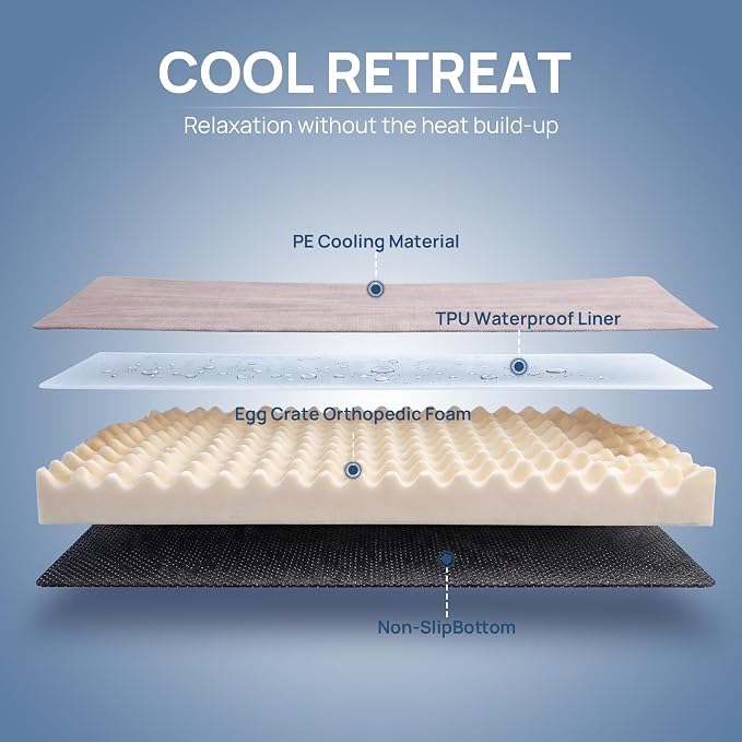 Cooling Dog Bed for Medium Dogs with Bolsters,Q-Max>0.45 Orthopedic Cool Pet Sofa Beds with Breathable Egg Crate Foam, Removable Washable Cover,Dusty Rose - Image 7