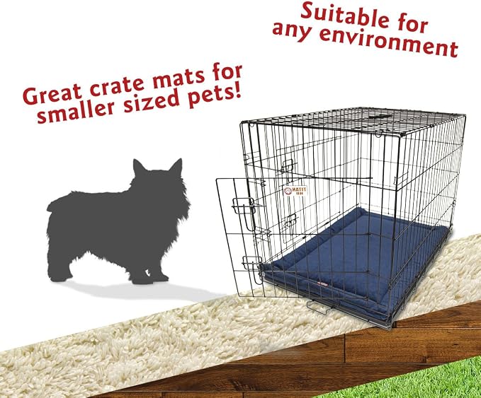 Majestic Pet Orthopedic Memory Foam Dog Crate Mat - Plush Pet Bed Pad for Crates & Kennels | USA Crafted | 24"x18" Villa Navy - Image 4