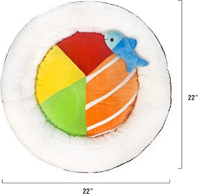 TONBO Soft Plush Small Cute and Cozy Food Dog Cat Bed, Washer and Dryer Friendly (Sushi Roll) - Image 4