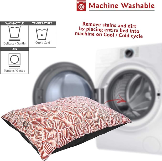 Majestic Pet Rectangle Medium Dog Bed Washable – Non Slip Comfy Pet Bed – Dog Crate Bed Super Value Pillow Dog Bed – Dog Kennel Bed for Sleeping - Dog Bed Medium Breed 35 x 28 Inch – Charlie Salmon - Image 5