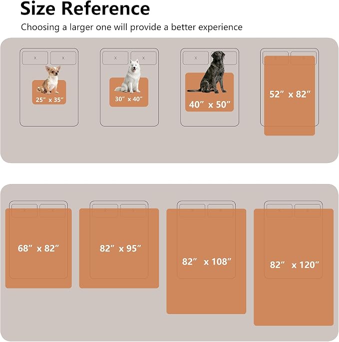 Waterproof Blanket - Reversible Dog Throw as Furniture Protector | Soft Velvet & Flannel, TPU Leak-Proof Liner, Machine Washable, Fits Couch and Bed, 68" x 82", Orange/Cream - Image 6