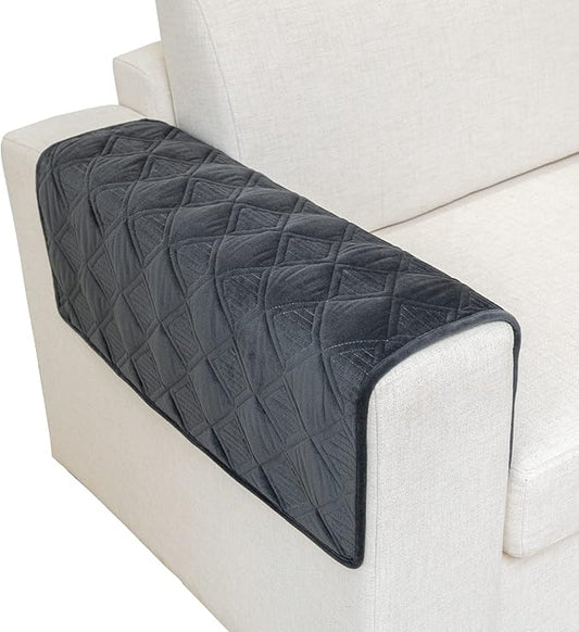 Eismodra Armrest Covers,Sectional Couch Covers,L Shape Sofa Slipcover Furniture Protector for Dogs Cats Pet Chaise Lounge 3 Cushion Couch Loveseat,Dark Gray 28 x 28 inches (Only 1 Piece) by Eismodra