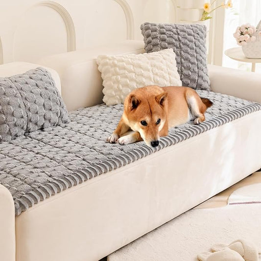 Plush Pet Sofa Covers Dogs Washable Non slip Couch Protector Cushion Cover | Dog friendly scratch-proof sofa protector fits I-shape armchair,loveseat,recliner,sectional couch pads by GumfolkBrandFlagship