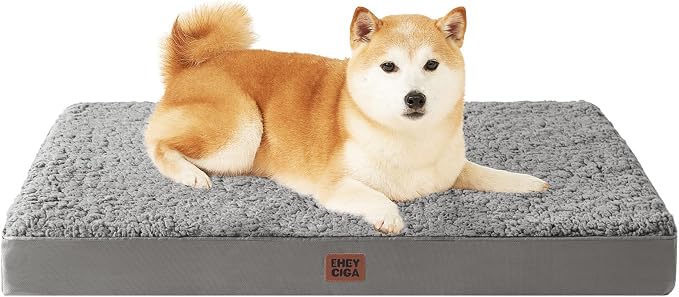 EHEYCIGA Orthopedic Dog Bed Large with Removable Washable Cover, 36x27 | Egg Crate Foam Support, Durable Oxford fabric, Non-Slip Bottom, Machine Washable, Soft Waterproof Plush Pet Bed Mat For Crate by EHEYCIGA
