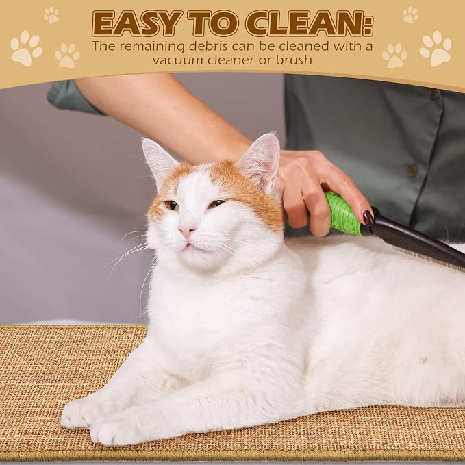 Riakrum 1 Pack Large Cat Scratch Pad Sisal Mat 32 x 16 Inches,Brown - Image 4