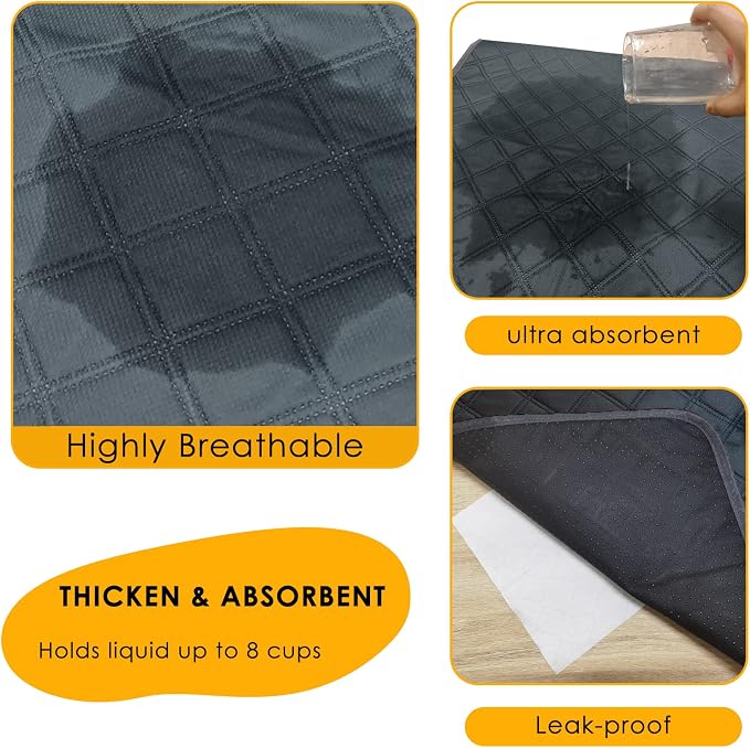 4 Pack Guinea Pig Cage Liners Washable Guinea Pig Bedding Super Absorbent | Waterproof | Non Slip| Reusable Guinea Pig Pee Pads for Small Animals Cages Rabbit Hamster Rat - 48" x 24" - Image 4