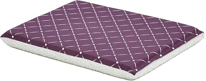 MidWest Homes for Pets Quiet Time Couture Paxton Dog Pad/Pet Bed Plum Fleece with Pillow Cover, Plum, 30" by MidWestHomesForPets