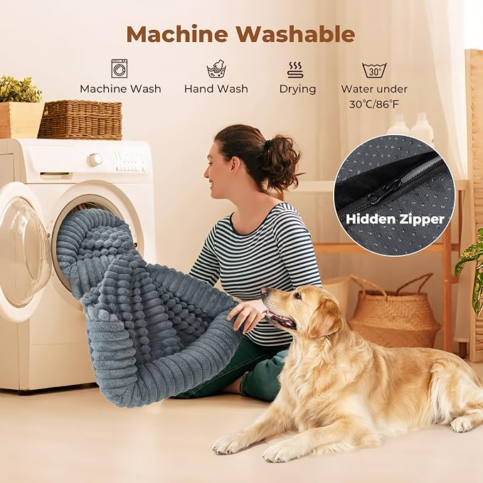 Orthopedic Dog Bed for Large Sized Dog, Washable Waterproof 25D Egg Crate Foam Dog Beds with C-Shape Bolster Support, Large Pet Bed for Senior Dogs with Removable Cover and Non-Slip Bottom - Image 5