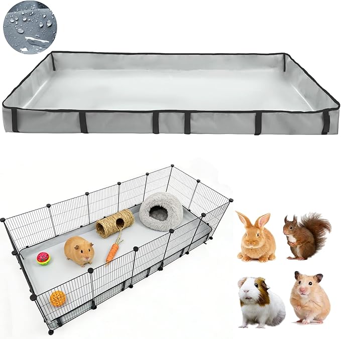 DZWLKJ Guinea Pig Cage Liner Tarp Bottom Waterproof and Washable Base Also for Rabbits, Bunny, Chinchesillas, Hedgehog, Ferrets and Other Small Animals(24x60 inches) by DZWLKJ