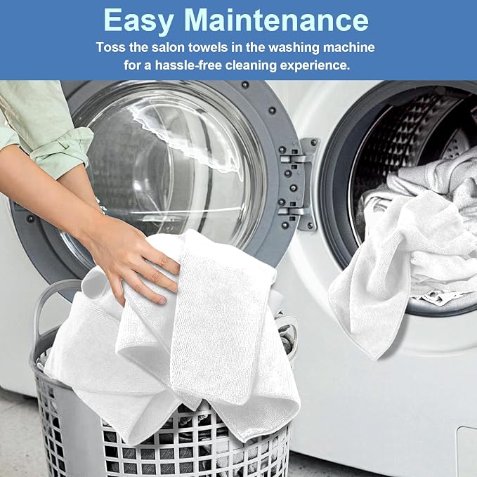 UNIMADE 24 Pack Hand Towels Set - Highly Absorbent and Quick Drying Microfiber Gym Towels, Premium Wash Cloths for Bathroom, Salon, Gym, Shower, Hotel, and Spa - 16x27 inch (White) | Quick Drying Premium Wash Cloths for Bathroom, Salon, Gym, Shower, Ho... - Image 5
