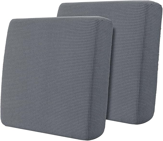 Hokway Stretch Individual Couch Cushion Slipcovers Reversible Cushion Protector Slipcovers Sofa Cushion Protector Covers(Lightgrey,Small-2PC) by Hokway