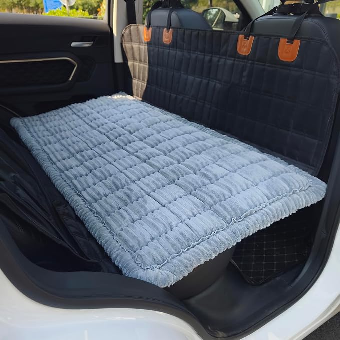 Dog Bed for Car, Backseat Pet Bed Mat, Dog Seat Cover for Car Back Seat, Non-Slip Travel Pet Mat, Fit for Backseat Extenders and Seat Covers (LightGray, 24.8x54inch) - Image 2