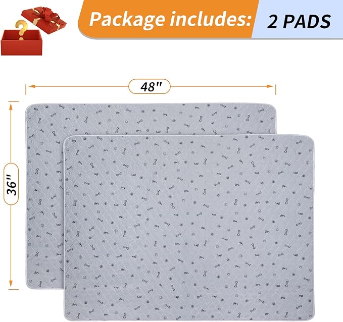 Washable Puppy Pads 2 Pack,Absorbent Washable Pee Pads for Dogs, Reusable Whelping Pads, Non-Slip Pet Mats Floor Protector for Couch Cover, Crate, Potty Training -36x48 - Image 5