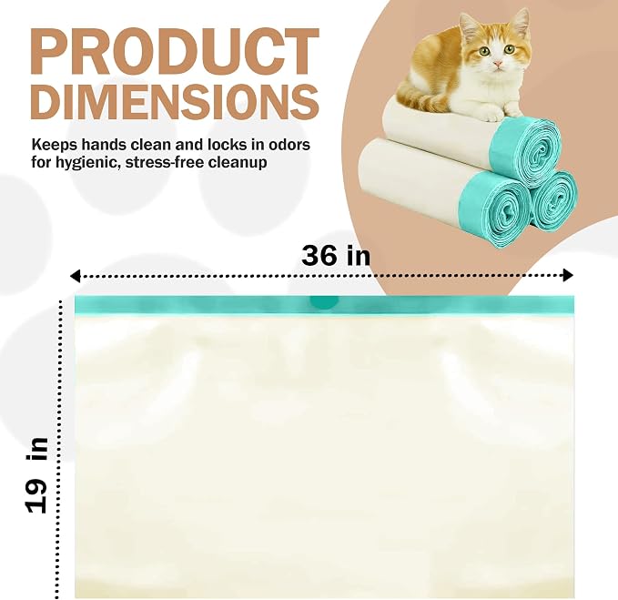 50 Count Jumbo Litter Box Liners, 36x19 Inches – Extra Thick, Heavy Duty - Image 3