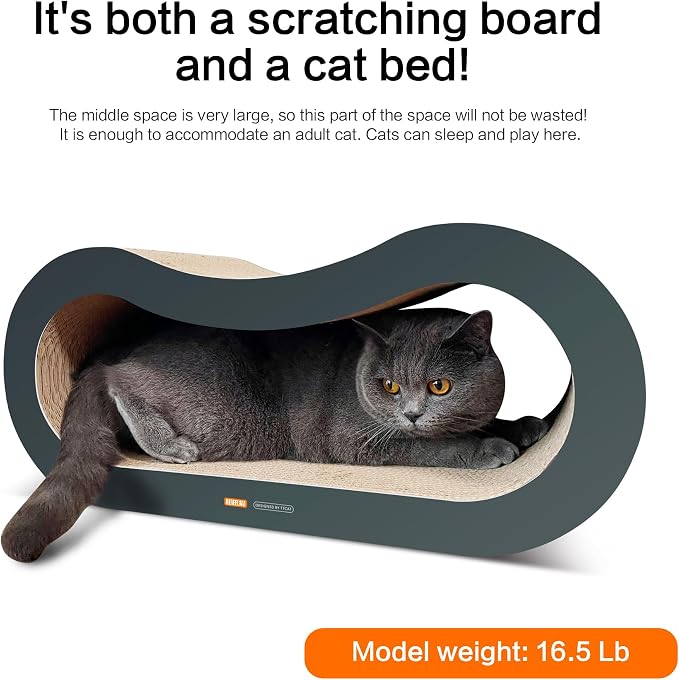 TTCAT Cat Scratching Pad, 2 in 1 Corrugated Cardboard Cat Scratcher Lounge for Indoor Cats, Durable Cat Scratching Board Reversible with Catnip for Furniture Protection. - Image 5