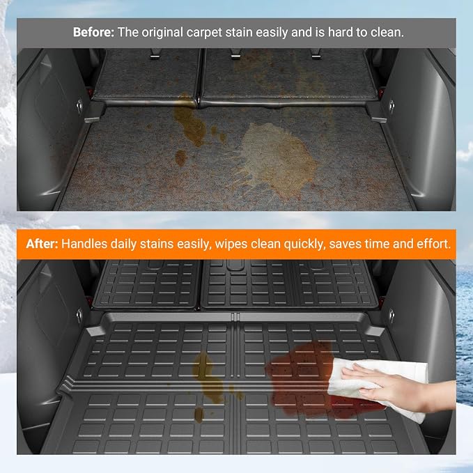 powoq Cargo Mat Compatible with 2021-2026 Chevy Trailblazer Backrest Mat (Only for Upper Deck) Replacement for 2021-2023 2024 2025 2026 Chevy Trailblazer Accessories (Trunk Mat+Backrest Mats) - Image 3