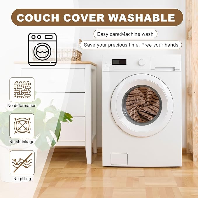 ROOMLIFE Couch Cover Boho Sofa Covers for 3 Cushion Couch Washable, Furniture Protector Sofa Couch Cover for Dogs, Soft Breathable Sofa Slipcover, Couch Throw Blankets with Tassels 71''X150'' - Image 7