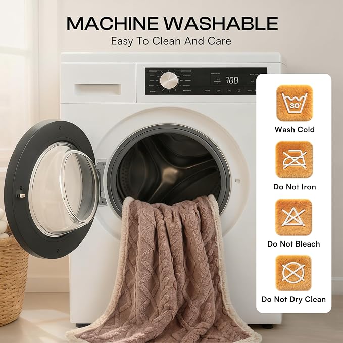 Luciphia Waterproof Dog Blanket, Reversible Sherpa Fleece for Couch Cover | Reversible waterproof pet blanket soft fleece machine washable protect couch bed, Khaki-thicken 40" x 28" - Image 6