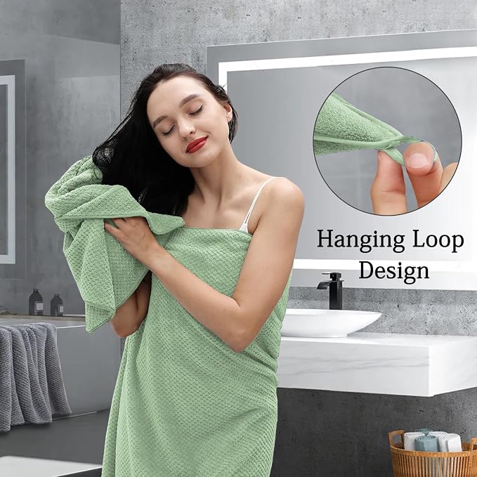 Extra Large Bath Towels Set 35x70 Inches - Green Luxury 600 GSM Oversized Bath Sheet Towel,Ultra Soft Microfiber - Quick Dry,Highly Absorbent Shower Towels Spa Hotel Bathroom Towel Set (4-Pack) - Image 7