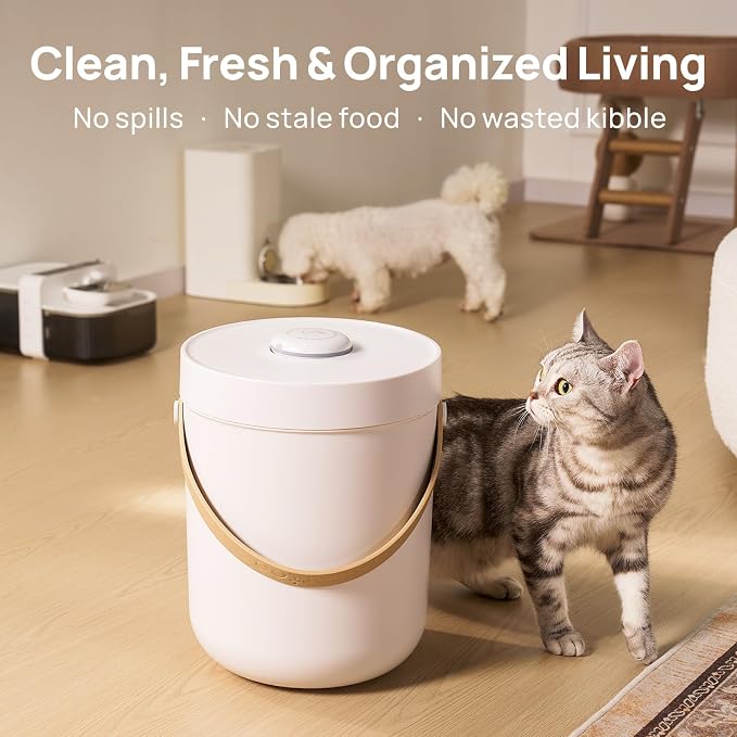 smartoo Vacuum Cat Dog Food Storage Container 5 lb, Dry Pet Food Storage | 10.6 Qt Airtight Cat Food Storage Container with One-Button Easy Use, Magnetic Scoop Incl., BPA-Free, Durable, Rechargeable - Image 9