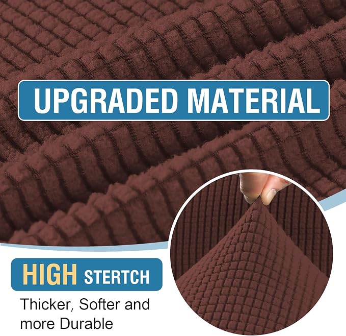 H.VERSAILTEX Sectional Couch Covers 4 Pieces Sofa Seat Cushion Covers L Shape Separate Cushion Couch Chaise Cover for Both Left/Right Sectional Couch (Seat Only: 1 Chaise + 3 Sofa, Burnt Brick) - Image 4